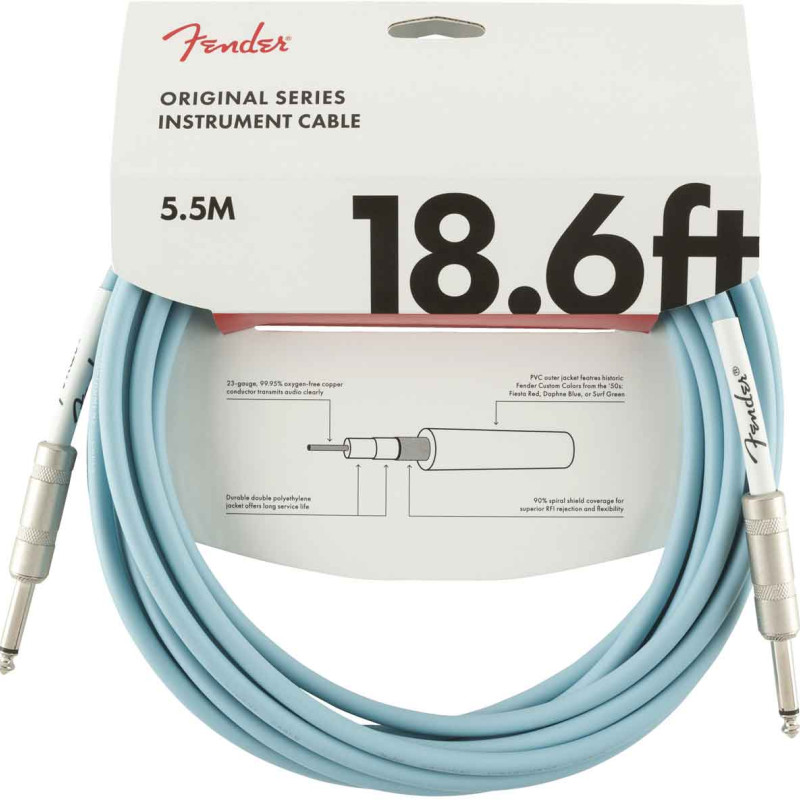 Fender Original Series 5,5m Jack/Jack Daphne Blue