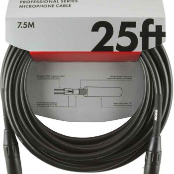 Fender CABO MICROFONE Professional Series 7,5m XLR/XLR Black