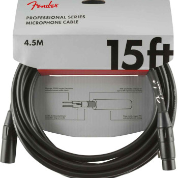 Fender CABO MICROFONE Professional Series 4,5m XLR/XLR Black