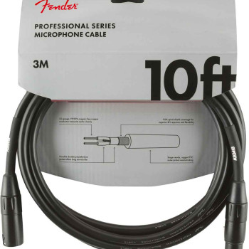 Fender CABO MICROFONE Professional Series 3m XLR/XLR Black