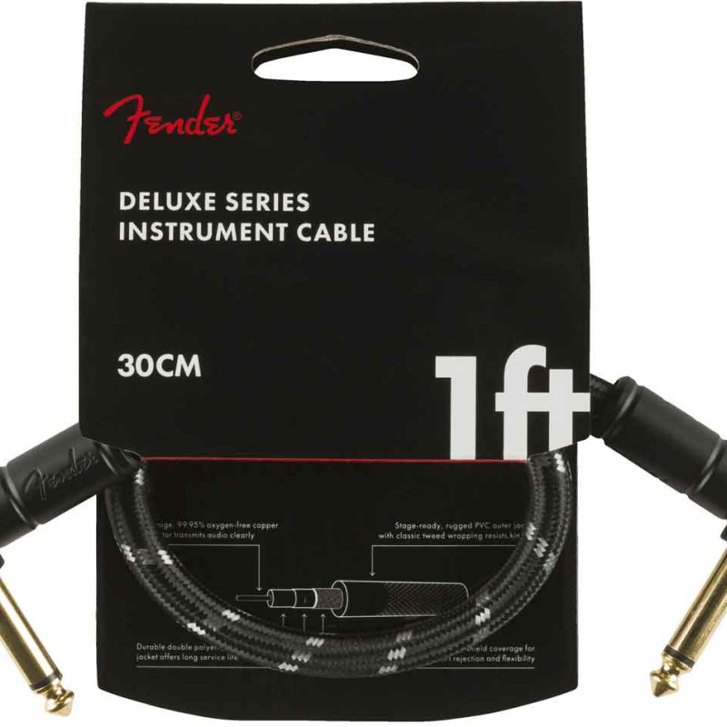 Fender CABO PATCH Deluxe Series 0,3m Jack/Jack Black Tweed