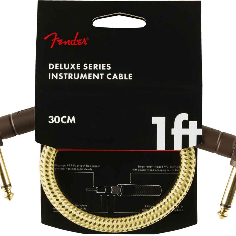 Fender CABO PATCH Deluxe Series 0,3m Jack/Jack Tweed