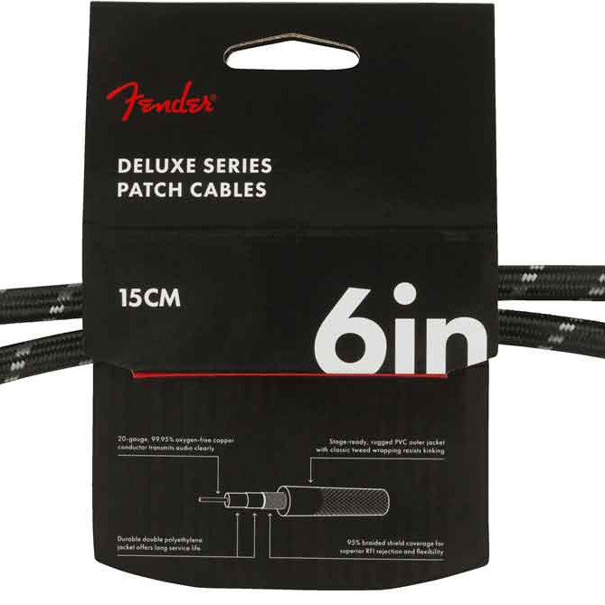 Fender CABO PATCH Deluxe Series 0,15m Black Tweed (2 Pack)