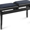 Stagg BANCO PIANO DUPLO PRETO POLIDO PB245