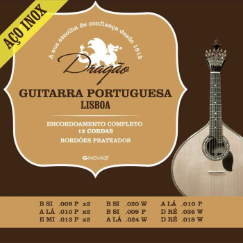 Dragão SET CORDAS Guitarra Portuguesa Lisboa Aço Inox