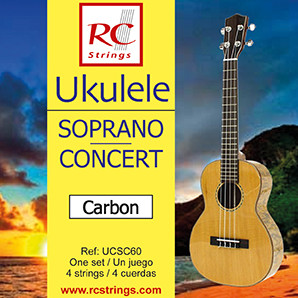 RC Strings SET CORDAS Ukulele UCSC60 Soprano/Concerto Carbon