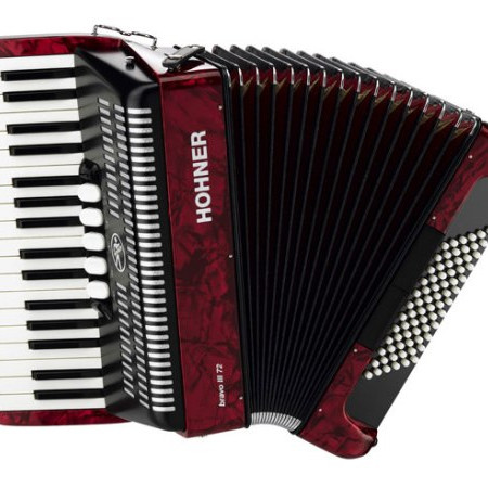 Hohner ACORDEÃO Bravo III 72 BAIXOS VERMELHO
