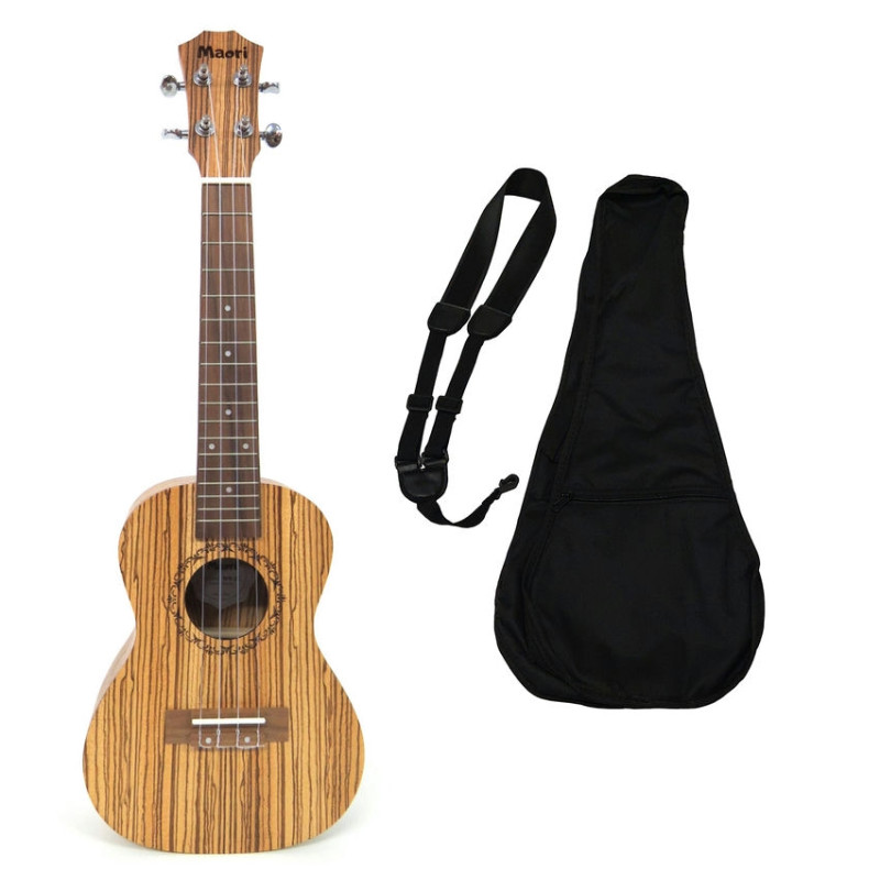 Maori UKULELE Tenor Koa Zebra WK 2T Pack